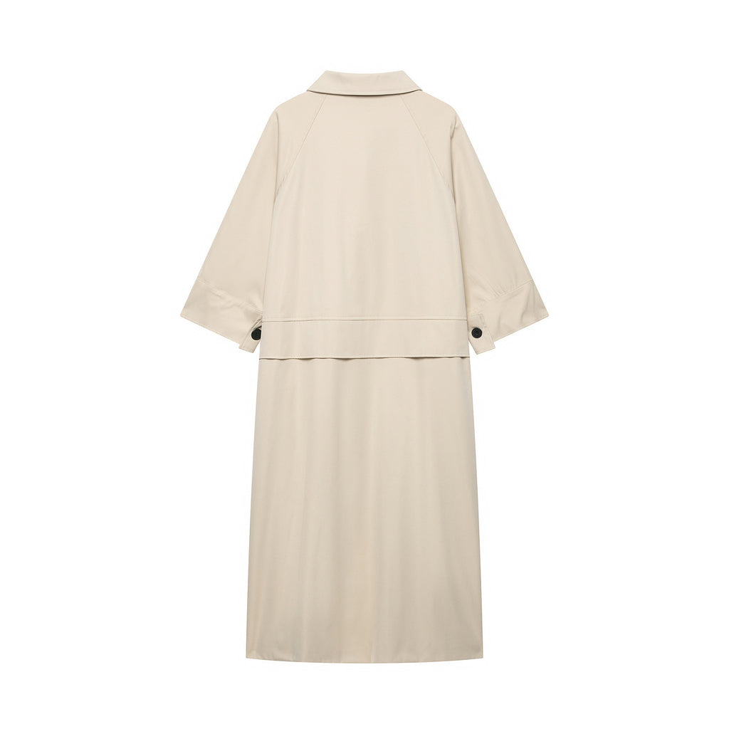 Versatile casual loose collared trench coat for women
