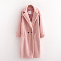 New winter loose imitation lamb wool coat large lapel mid-length plush coat cotton coat for women