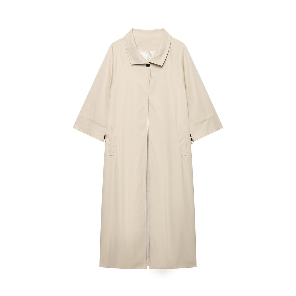 Versatile casual loose collared trench coat for women