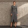 Irregular long woolen coat for women